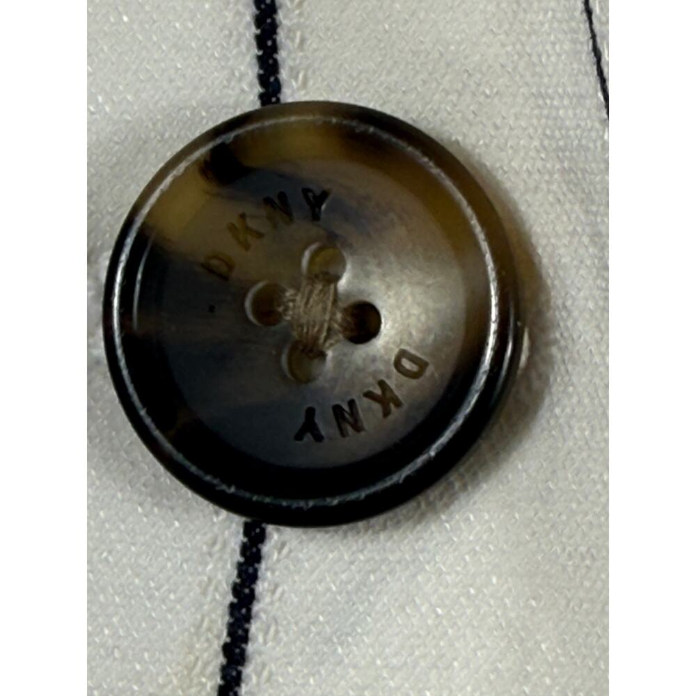 DKNY Womens White Pinstripe Single Button Blazer Jacket Sz 4 - Picture 5 of 11